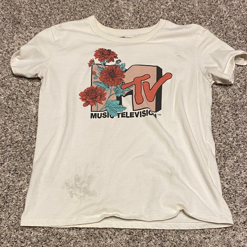 MTV Graphic Tee with Floral Design